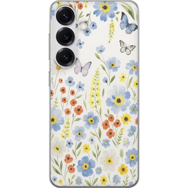 Samsung Galaxy S25 Gjennomsiktig deksel Sommerblomster