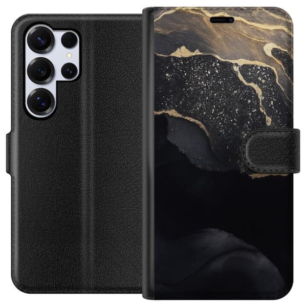 Samsung Galaxy S25 Ultra Lommeboketui Svart gull abstrakt