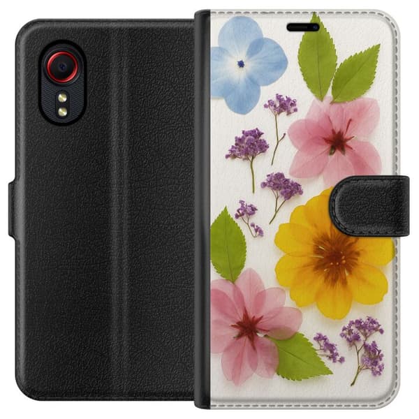 Samsung Galaxy Xcover 5 Tegnebogsetui Pressede blomster