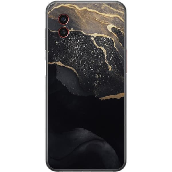 Samsung Galaxy Xcover6 Pro Genomskinligt Skal Svart guld abstrakt