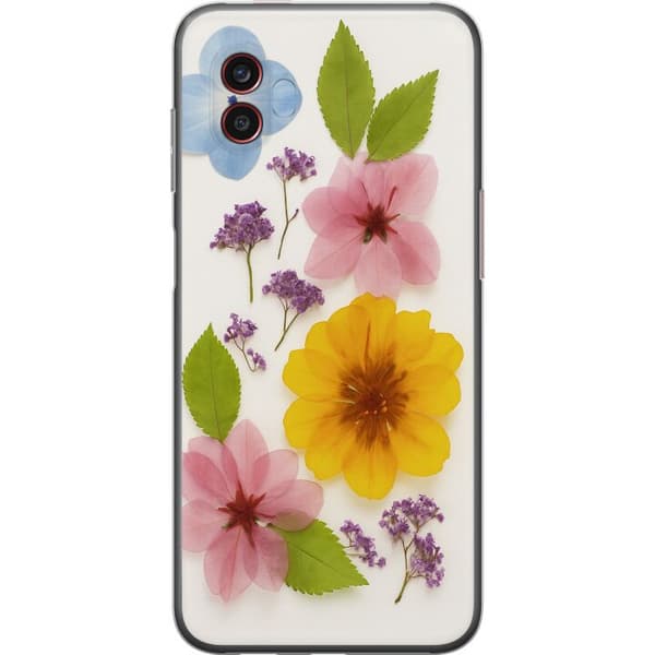 Samsung Galaxy Xcover6 Pro Genomskinligt Skal Pressade blommor
