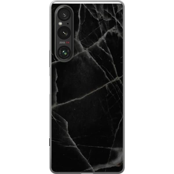 Sony Xperia 1 VI Läpinäkyvä kuori Musta marmori