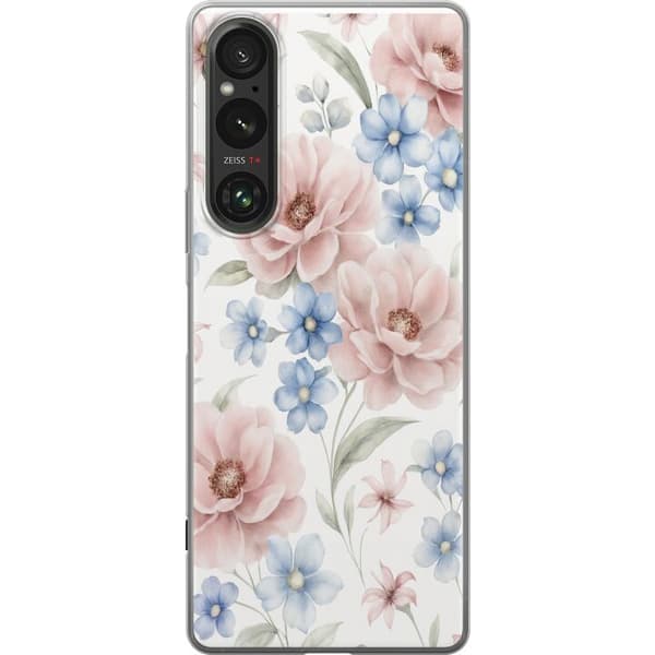 Sony Xperia 1 VI Gennemsigtig cover Romantiske blomster