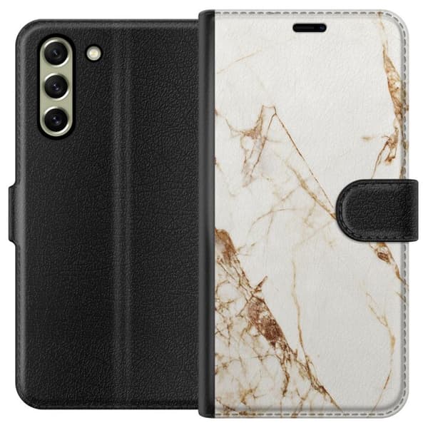 Samsung Galaxy S21 FE 5G Plånboksfodral Vit marmor