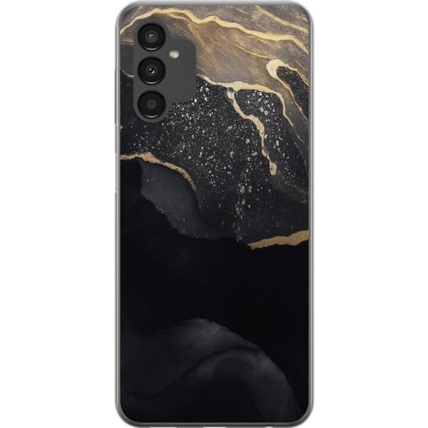 Samsung Galaxy A04s Läpinäkyvä kuori Musta kulta abstrakti