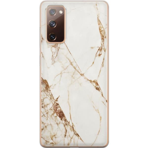 Samsung Galaxy S20 FE Läpinäkyvä kuori Valkoinen marmori