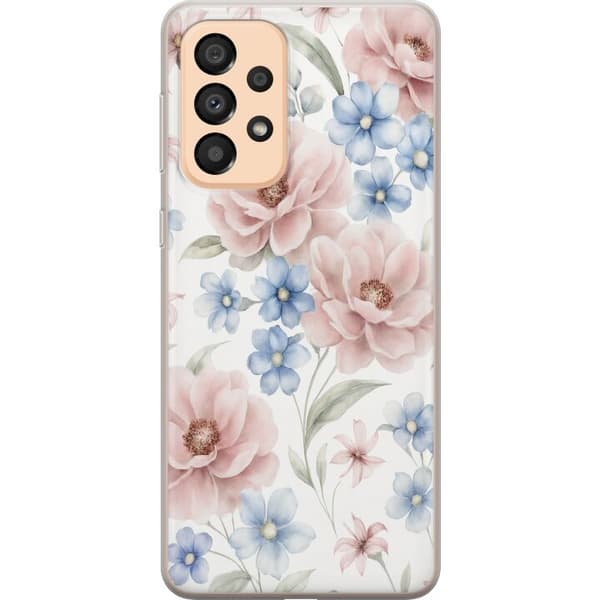 Samsung Galaxy A33 5G Genomskinligt Skal Romantiska blommor