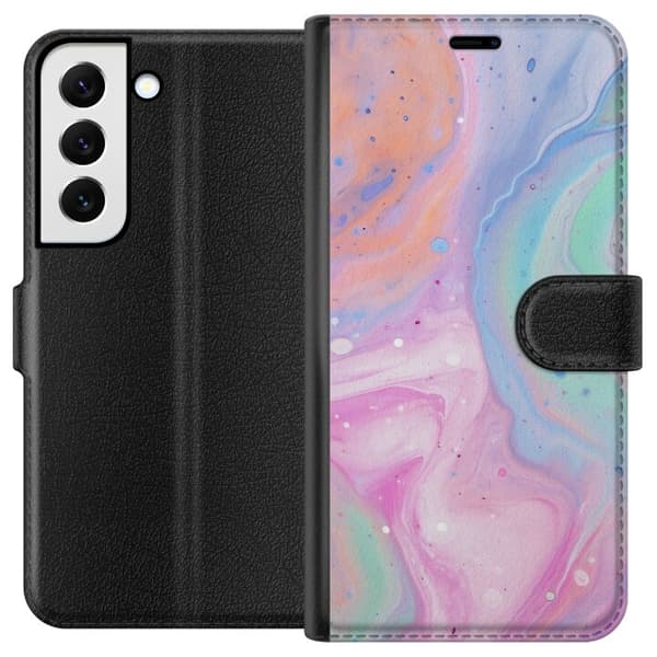 Samsung Galaxy S22+ 5G Tegnebogsetui Pastelmarmor
