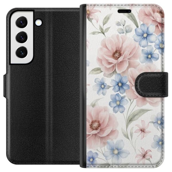 Samsung Galaxy S22+ 5G Lompakkokotelo Romanttiset kukat