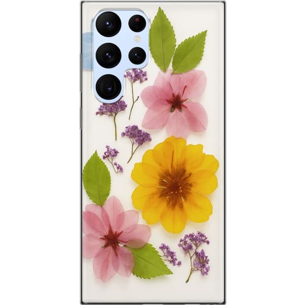 Samsung Galaxy S22 Ultra 5G Gennemsigtig cover Pressede blomster