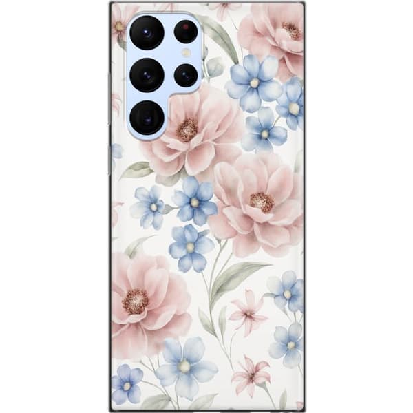 Samsung Galaxy S22 Ultra 5G Gennemsigtig cover Romantiske blomster