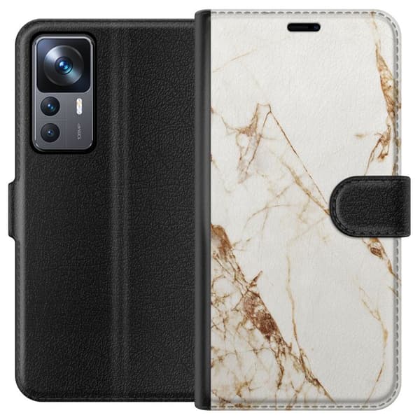 Xiaomi 12T Lommeboketui Hvit marmor