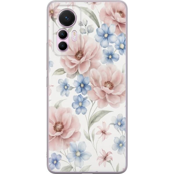 Xiaomi 12 Lite Gjennomsiktig deksel Romantiske blomster