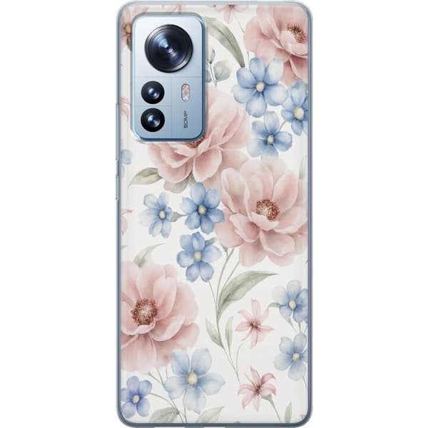 Xiaomi 12 Pro Genomskinligt Skal Romantiska blommor