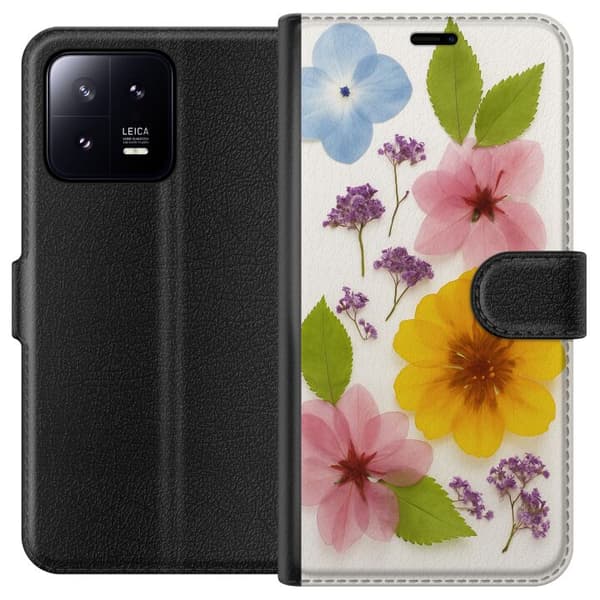 Xiaomi 13 Plånboksfodral Pressade blommor
