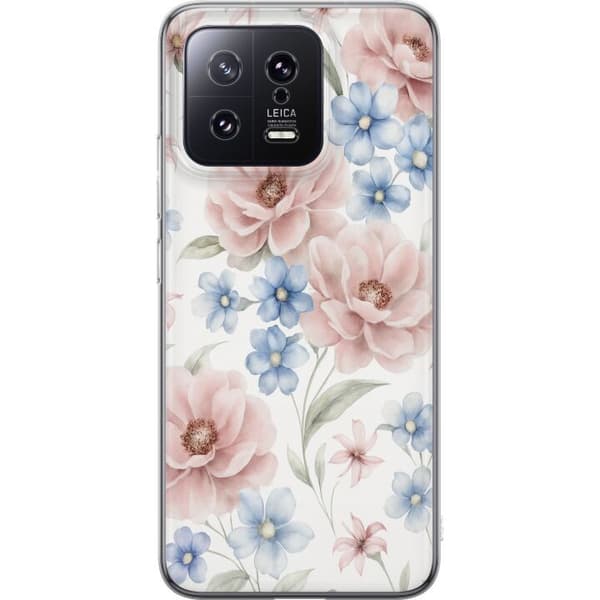 Xiaomi 13 Gennemsigtig cover Romantiske blomster