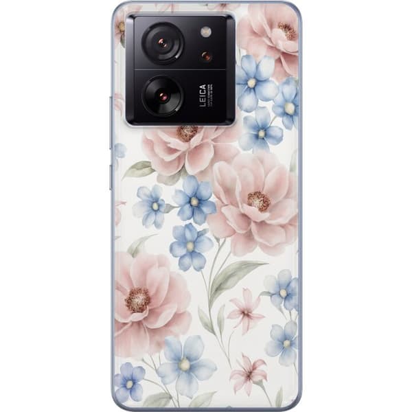 Xiaomi 13T Gjennomsiktig deksel Romantiske blomster