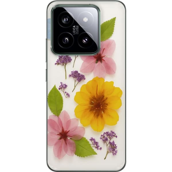 Xiaomi 14 Läpinäkyvä kuori Painetut kukat
