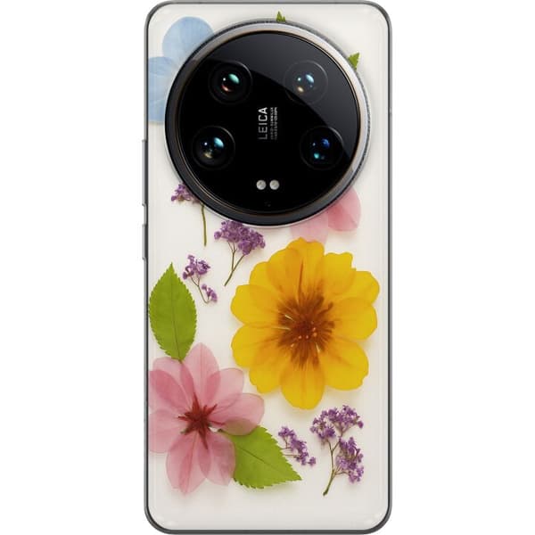 Xiaomi 14 Ultra Läpinäkyvä kuori Painetut kukat