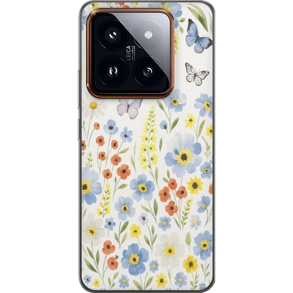 Xiaomi 14 Pro Gennemsigtig cover Sommerblomster