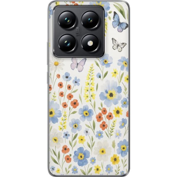Xiaomi 14T Läpinäkyvä kuori Kesäkukat