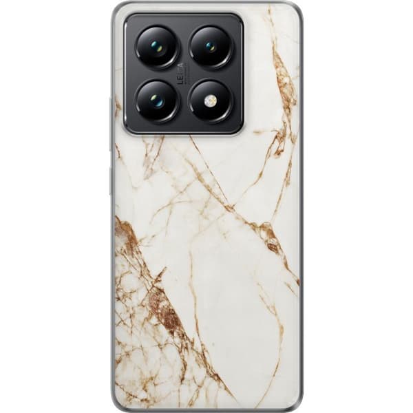 Xiaomi 14T Pro Gennemsigtig cover Hvid marmor