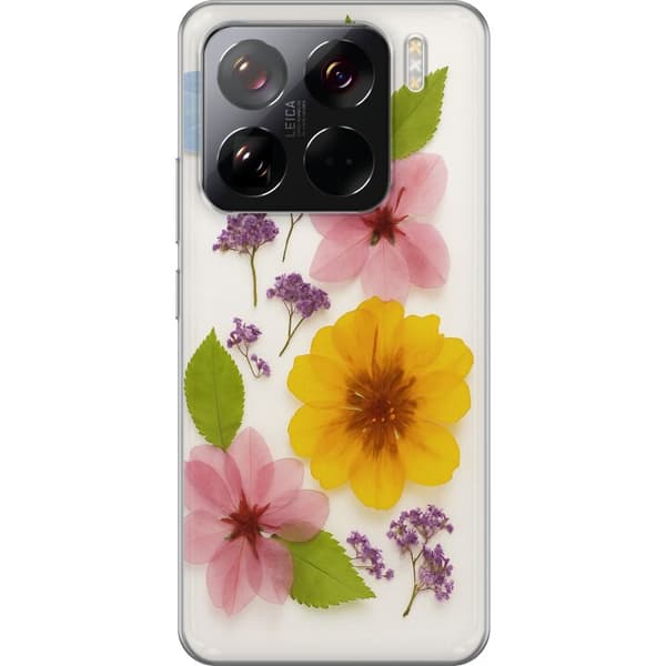 Xiaomi 15 Pro Läpinäkyvä kuori Painetut kukat