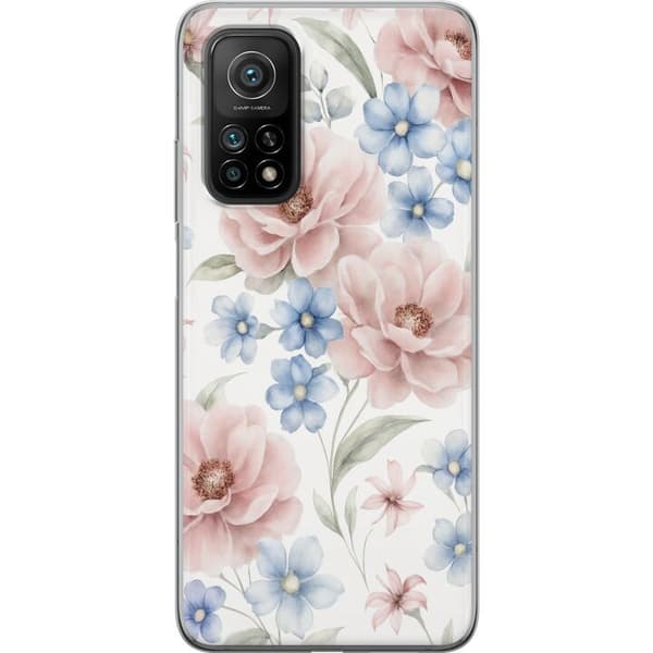 Xiaomi Mi 10T 5G Genomskinligt Skal Romantiska blommor