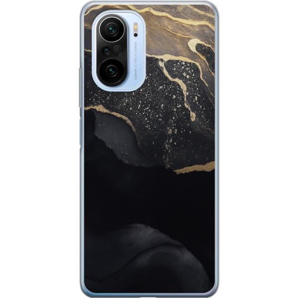 Xiaomi Mi 11i Gennemsigtig cover Sort guld abstrakt