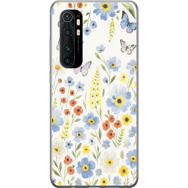 Xiaomi Mi Note 10 Lite Gennemsigtig cover Sommerblomster