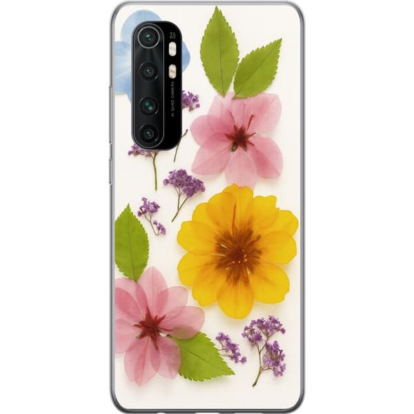 Xiaomi Mi Note 10 Lite Läpinäkyvä kuori Painetut kukat
