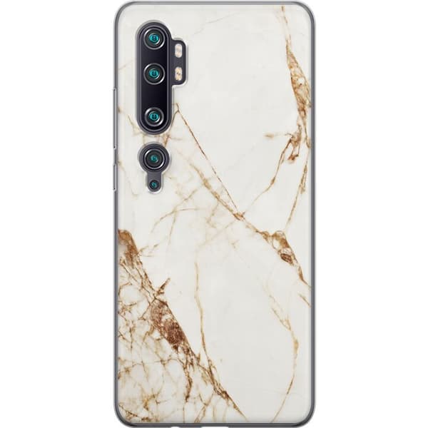 Xiaomi Mi Note 10 Pro Gjennomsiktig deksel Hvit marmor