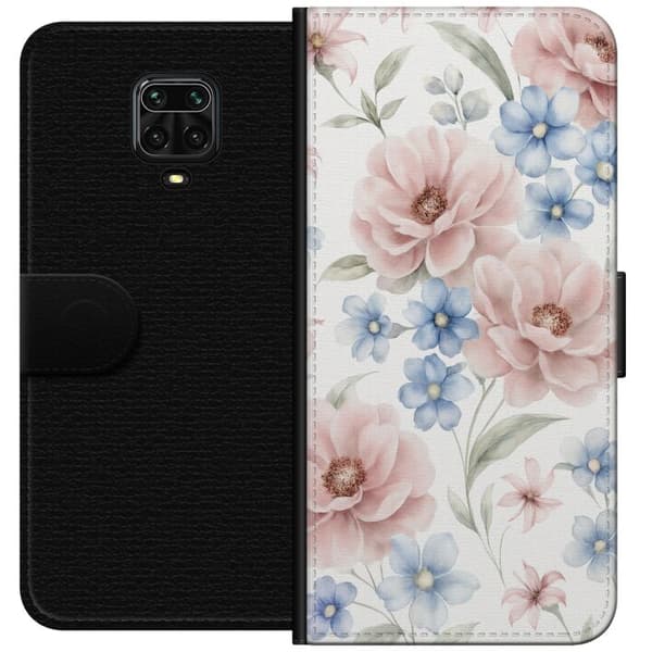 Xiaomi Redmi Note 9 Pro Lommeboketui Romantiske blomster