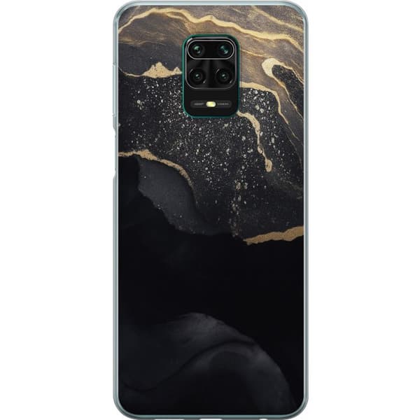Xiaomi Redmi Note 9 Pro Gjennomsiktig deksel Svart gull abstrakt