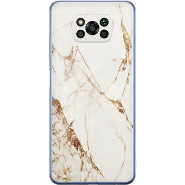 Xiaomi Poco X3 Pro Gennemsigtig cover Hvid marmor