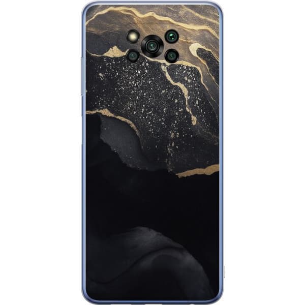 Xiaomi Poco X3 Pro Gjennomsiktig deksel Svart gull abstrakt
