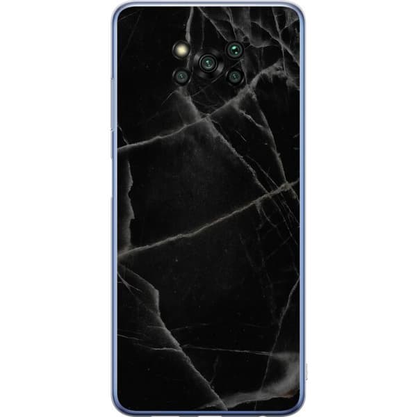 Xiaomi Poco X3 Pro Gennemsigtig cover Sort marmor