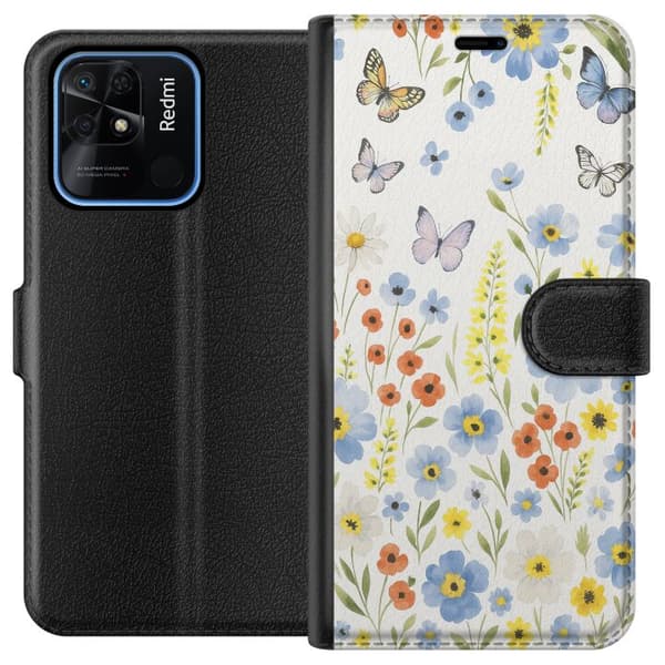 Xiaomi Redmi 10C Plånboksfodral Sommarblommor