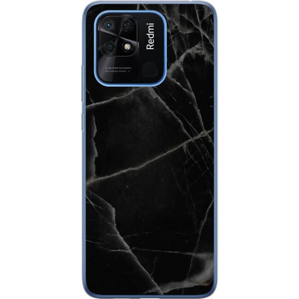 Xiaomi Redmi 10C Läpinäkyvä kuori Musta marmori