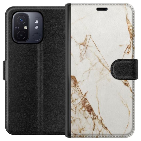 Xiaomi Redmi 12C Plånboksfodral Vit marmor