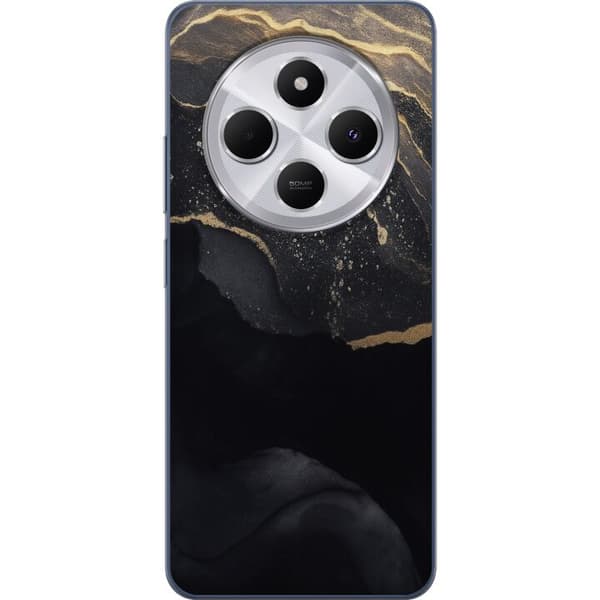 Xiaomi Redmi 14C Gennemsigtig cover Sort guld abstrakt