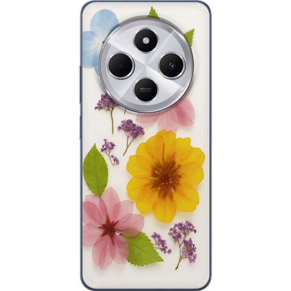 Xiaomi Redmi 14C Gennemsigtig cover Pressede blomster