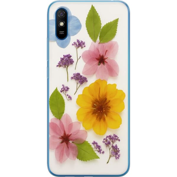 Xiaomi Redmi 9AT Gjennomsiktig deksel Pressede blomster