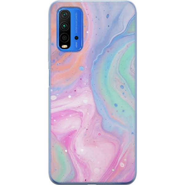 Xiaomi Redmi 9T Läpinäkyvä kuori Pastellimarmori