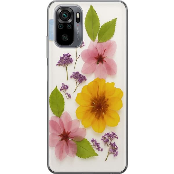 Xiaomi Redmi Note 10S Genomskinligt Skal Pressade blommor