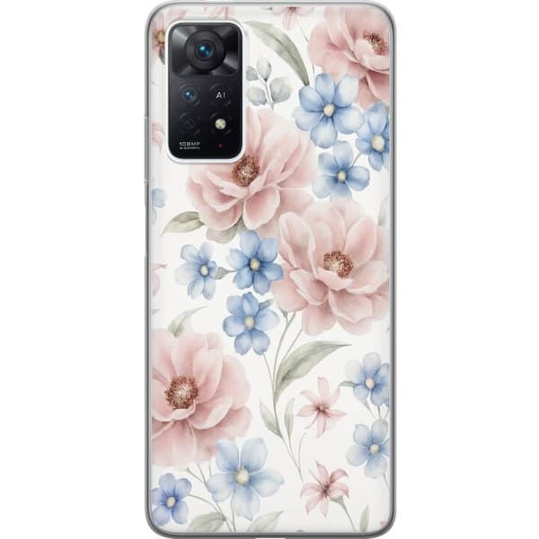 Xiaomi Redmi Note 11 Pro Gennemsigtig cover Romantiske blomster
