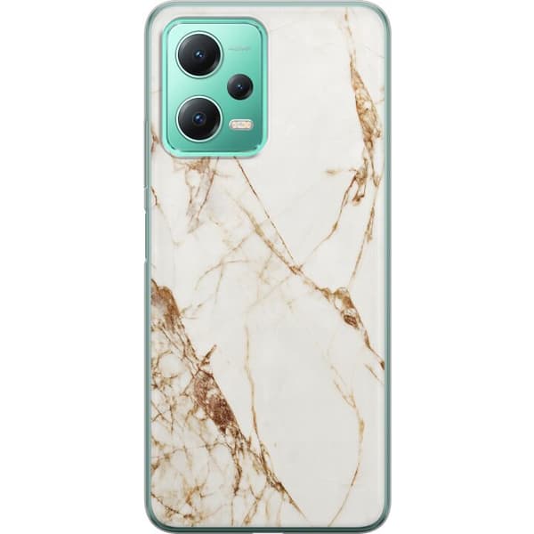 Xiaomi Redmi Note 12 Gennemsigtig cover Hvid marmor
