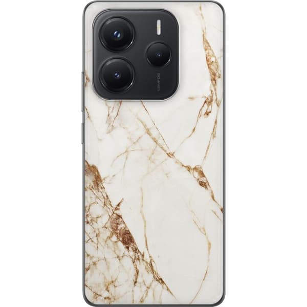 Xiaomi Redmi Note 14 Gennemsigtig cover Hvid marmor