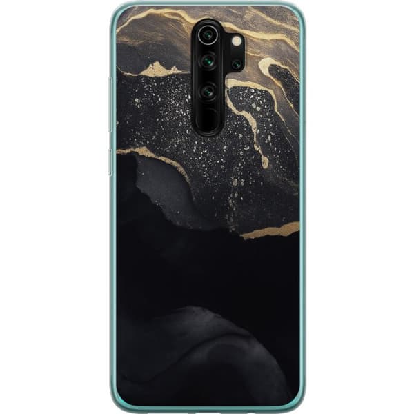 Xiaomi Redmi Note 8 Pro  Läpinäkyvä kuori Musta kulta abstrakti