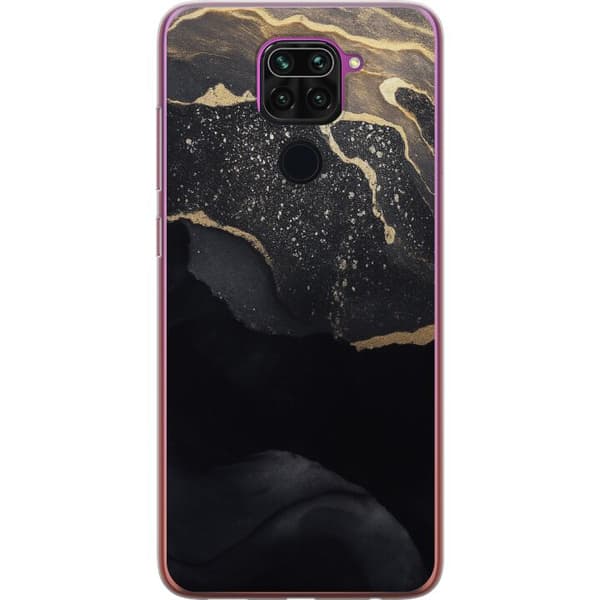 Xiaomi Redmi Note 9 Läpinäkyvä kuori Musta kulta abstrakti